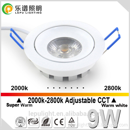 Super thin H31mm CCT cutout83mm dimmable 8w led cob recessed downlight